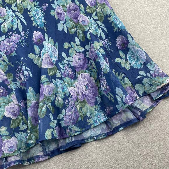 90s VTG Karin Stevens 2-pc Skirt Set 10P Blue Fairycore Ruffle Dreamy Whimsical - Picture 15 of 16